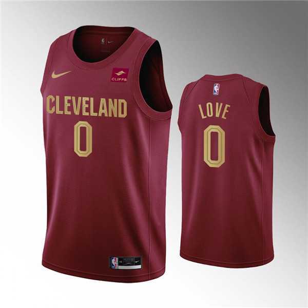 Mens Cleveland Cavaliers #0 Kevin Love Wine Icon Edition Stitched Basketball Jersey Dzhi